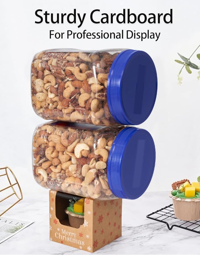 Happyhiram 50 Pack Kraft Brown Single Christmas Cupcake Boxes with Inserts - color: Holiday Brown, size: 50-Count