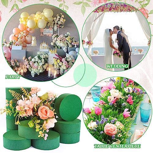 6Pcs 4"X1.5" Round Floral Foam Blocks