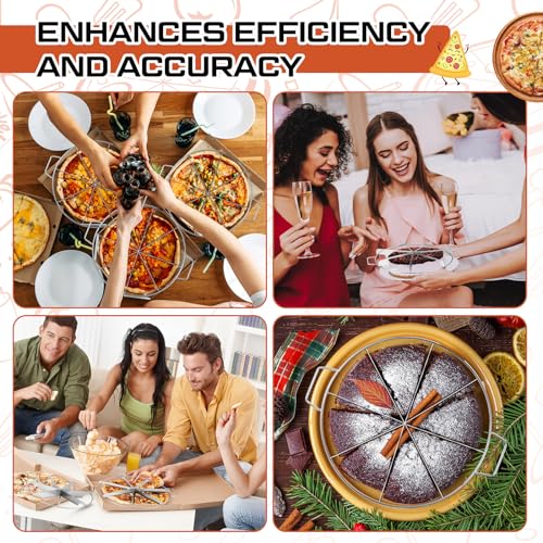 2 Pieces Pie Cutter Cake Marker Round 10.6 Inches Diameter Stainless Steel Cake Cutter Slicer Rust Proof, Divider with Side Handle Press for Commercial Home(8 Slice) - style: 8 Slice