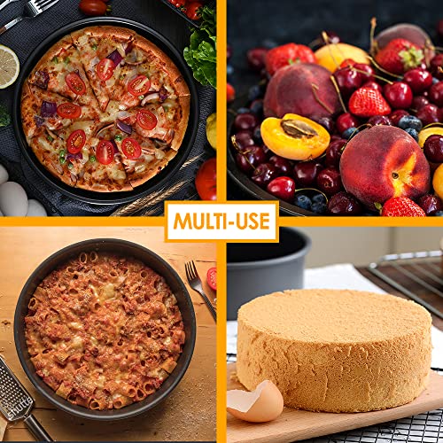 8 Inch Round Cake Pan Set of 3, Nonstick Coating Baking Round Cake Pans with Remvable Bottom for Birthday Layered Cakes,Party, Circle Cake Tins With Wider Grips for Oven Air Fryer, Black - color: 8-Inch Cake Pan Set of 3