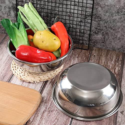 4 Packs Stainless Steel Mixing Bowls, Metal Kitchen Prep Bowls