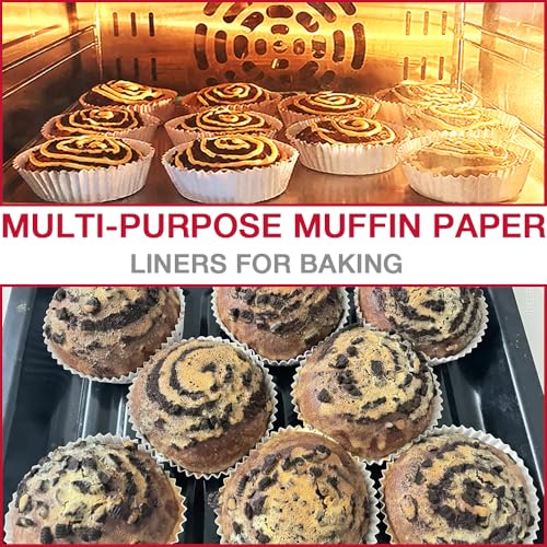 200 Pcs Jumbo Cupcake Liners, 3.54 Inch Parchment Muffin Liners for Baking, Muffin Papers Baking Cups (White) - color: White
