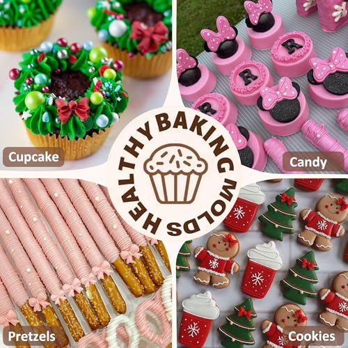 Bow Silicone Mold, AIMEIKI 3 Pack Mini Bows Fondant Molds Bowknot Candy Chocolate Mold Cake Pop Bow Craft Molds for DIY Decoration - color: 3pcs Bow Mold