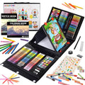 KINSPORY Art Set for Kids, 290 Pack Double-Side Easel Drawing Kits - Black - color: Black