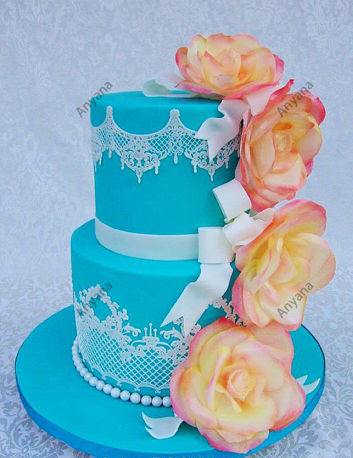 sugar edible heart Novelty Alcazar lace cake silicone Embossing Mat
