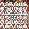 JULBEAR 36 Pcs Holiday Cookie Cake Stencils Baking Templates - style: Mix Style