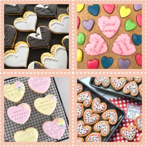 6-Piece Heart Cookie Cutter Set, Plastic Baking Molds