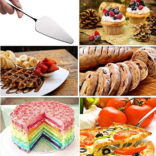 Pack of 6 Stainless Steel Pizza Pie Cake Server Pie Cake Serving Set, Pie Cake Pizza Shovel Cutter (silver) - color: Silver
