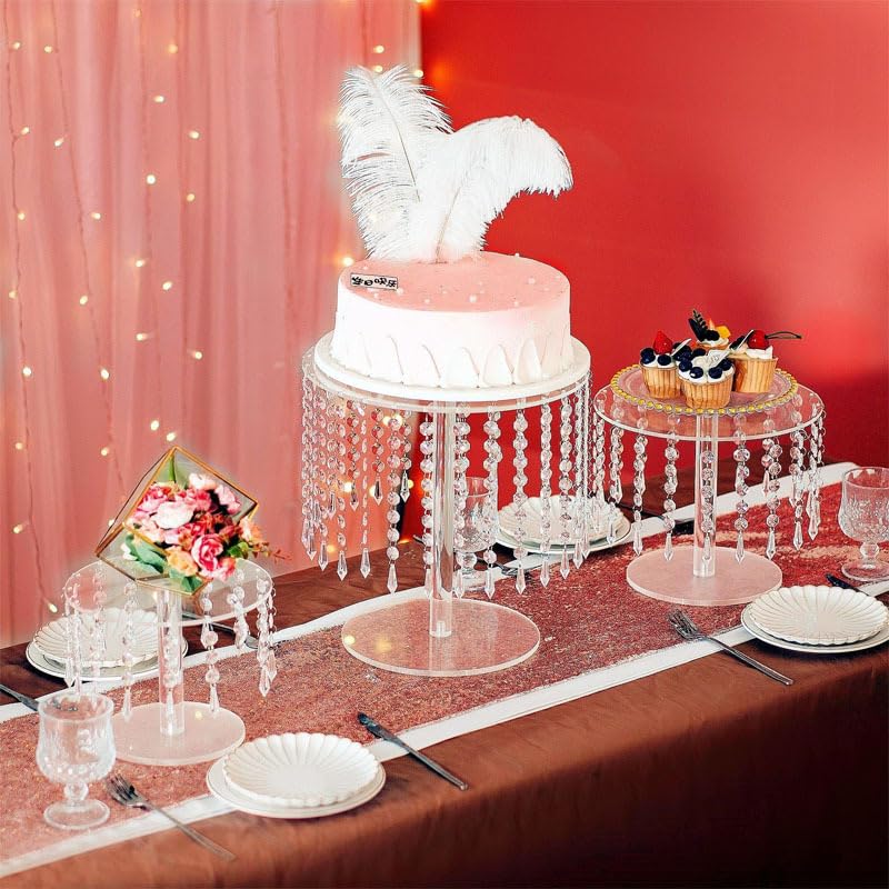 SealSee Acrylic Cake Stand,Acrylic Cake Rack Circular Cupcake Rack - size: Large
