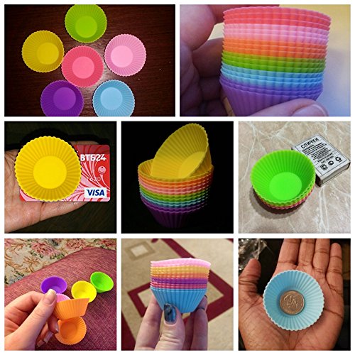 Mini Silicone Muffin Cups & Cupcake Liners 2 in, Round, 24 Count