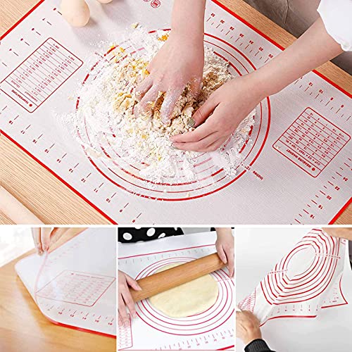 HULISEN 5-Pc Biscuit Cutters, Pastry Scraper, Dough Blender, Silicone Mat - size: 4 Pcs Pastry Cutter Set with Silicone Mat