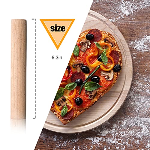 Patelai 3 Pieces Small Rolling Pin Wood Mini Dumpling Dough Roller, 6.3 in