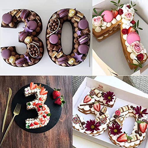 Ducodocu Large Silicone Number Cake Mould 3D Novelty Cake Pan DIY Baking Mold for Birthday Anniversary Number of 0 - size: 0