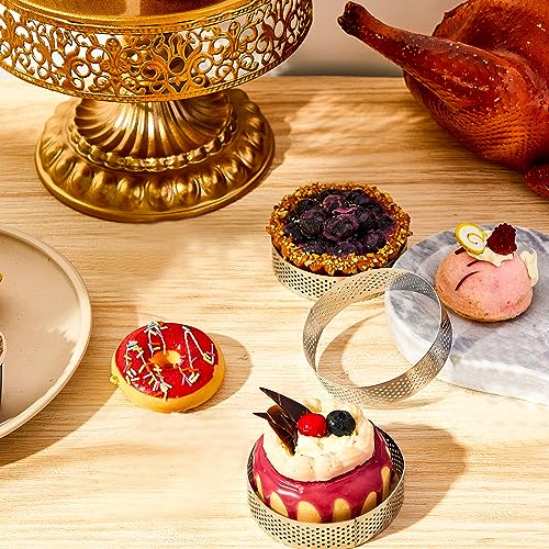 Mumufy 2.4" Perforated Tart Ring Stainless Steel Mousse Cake Ring - size: 2.4"