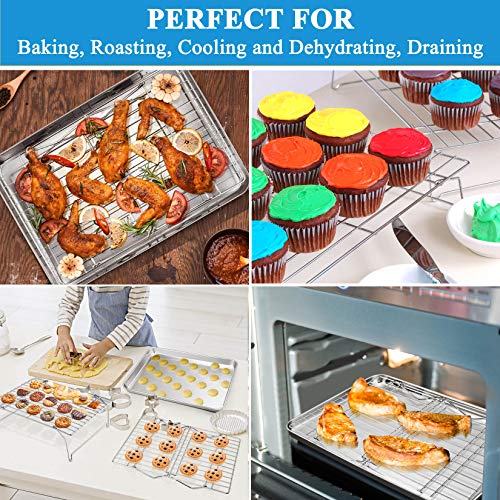 P&P CHEF 16 Inch Baking Sheet with Rack Set, Pans with Stackable Racks - size: 16 + 16 Inch, style: Pans with Stackable Racks