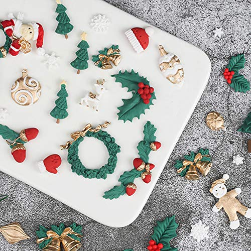 Christmas Fondant Mold Holly Leaf Silicone Fondant Candy Molds Set of 5