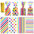 Aneco Rainbow Cellophane Bags 100 Pack 10.6 x 5.1 Inch - color: Rainbow