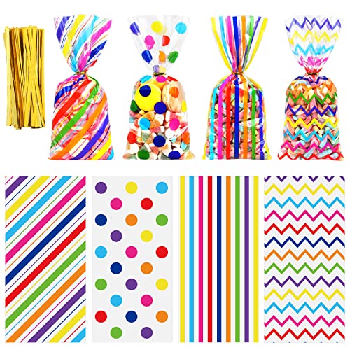 Aneco Rainbow Cellophane Bags 100 Pack 10.6 x 5.1 Inch - color: Rainbow