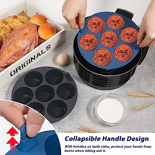 Webake 2PCS Silicone Air Fryer Muffin Pan for Baking Nonstick Egg Btes Silicone Mold BPA Free Muffin Tins Baking Cups - size: Medium