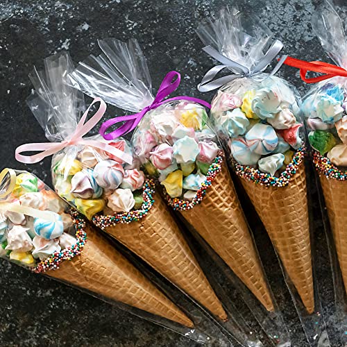 Morepack Cone Shaped Treat Bags 7x15 Inch 100Pcs - size: 7x15 inches