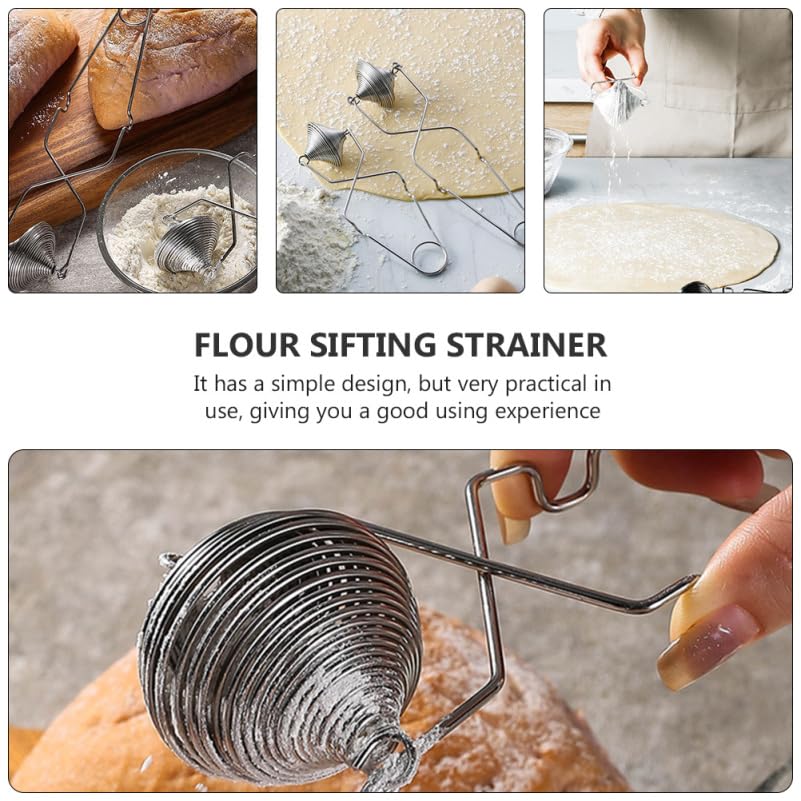 Cabilock Stainless Steel Flour Sieve Handheld Mesh Flour Sifter for Baking Powdered Sugar Cocoa Almond Powder Fine Mesh Strainer for Kitchen Sifting Tool - size: 23x6cm