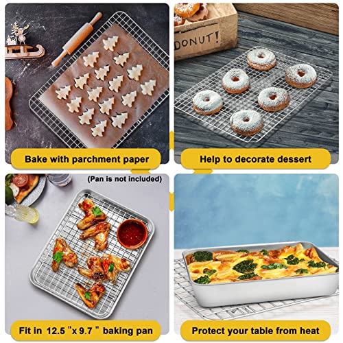 P&P CHEF 11.75 Inch Stainless Steel Cooling Baking Rack Set of 2 - size: 11.75 Inch