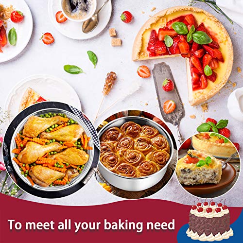P&P CHEF 9.5 Inch Cake Pans Set, 2Pcs Stainless Steel Round Baking Pan - size: 9.5 Inch
