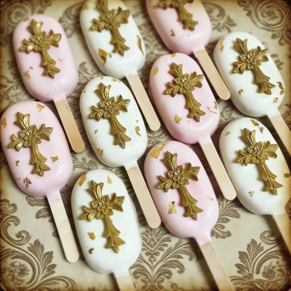 Cross Molds Silicone Fondat Cake Chocolate Mold 2pcs for Baptism Party Supplies - style: Cross Mold