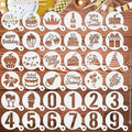 JULBEAR Birthday Cookie Stencils 36 Pcs Reusable Templates for Cake Baking - style: Birthday Style