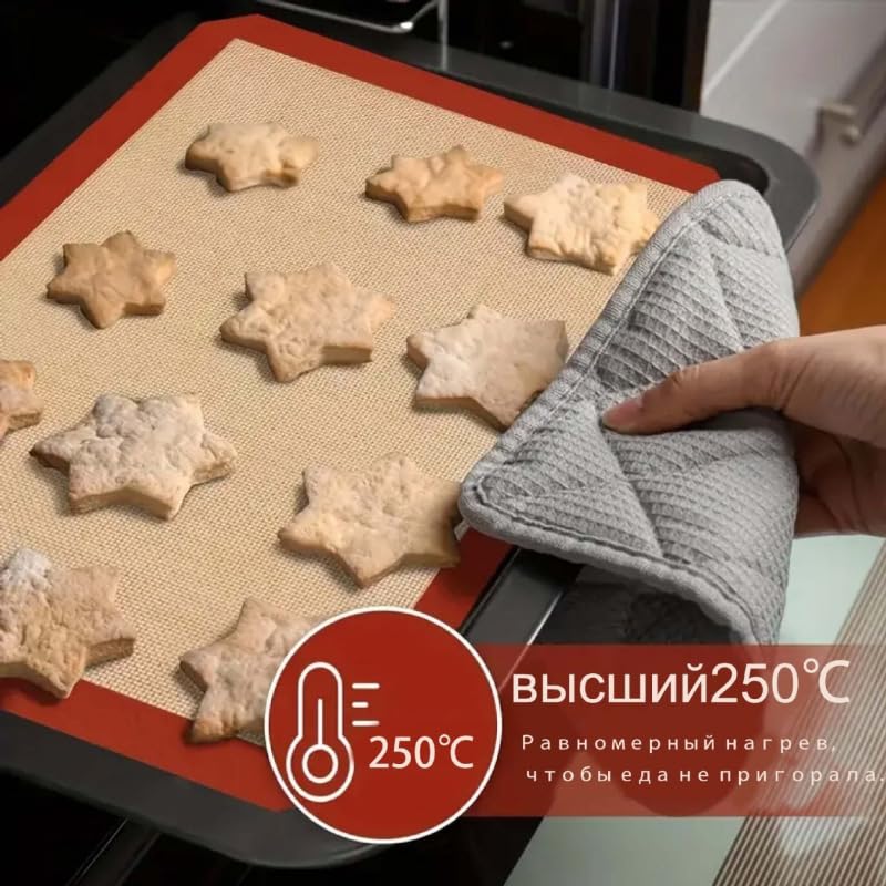 3 Pack Silicone Baking Mats, Reusable Nonstick Baking Pads, Kitchen Oven Liners for Cookie Macaron Bread Cake