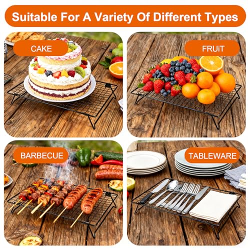 4Pcs Cooling Racks for Cooking and Baking, 13.4 x 9.4" Wire Rack