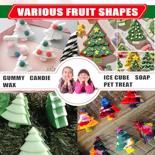 3 Pack Christmas Tree Silicone Molds,6 Cavity Baking Trays Christmas Trees for Holiday Candies,Gummy,Chocolates and More - Red, Green, Purple - color: Christmas Tree