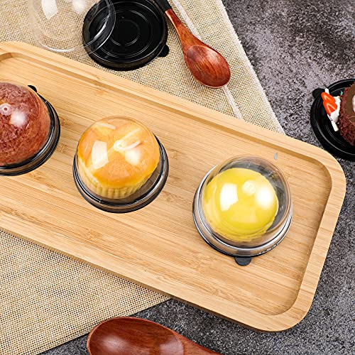 Patelai 150 Pcs Mini Cupcake Containers Clear Plastic Dome Boxes, Black - color: Black