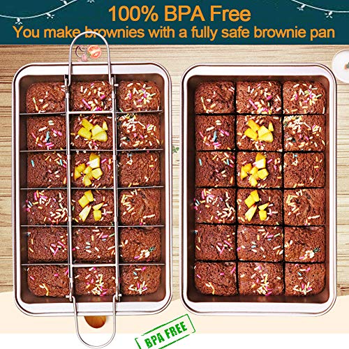 Brownie Pan with Dividers, All Edges, Nonstick, 18 Brownies