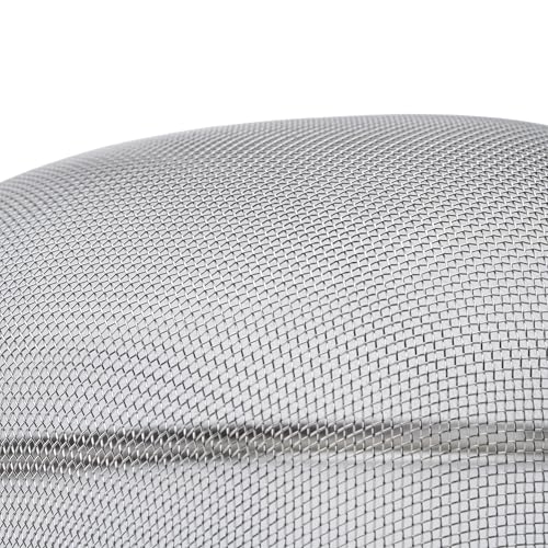 Winco Strainer with Single Fine Mesh, 8-Inch Diameter, Medium, Stainless Steel, Tan,Silver