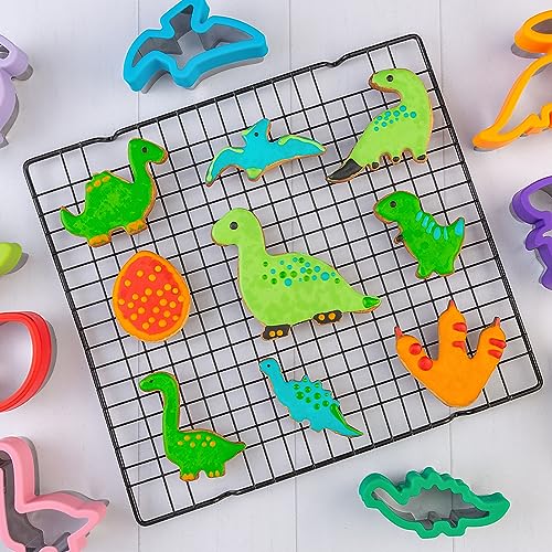 Nifogo Dinosaur Cookie Cutters 9 Pcs - color: E-Purple Green 9pcs