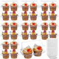 Roshtia 100 Pcs 2 Cavity Cupcake Container with 300 Mini Baking Cups