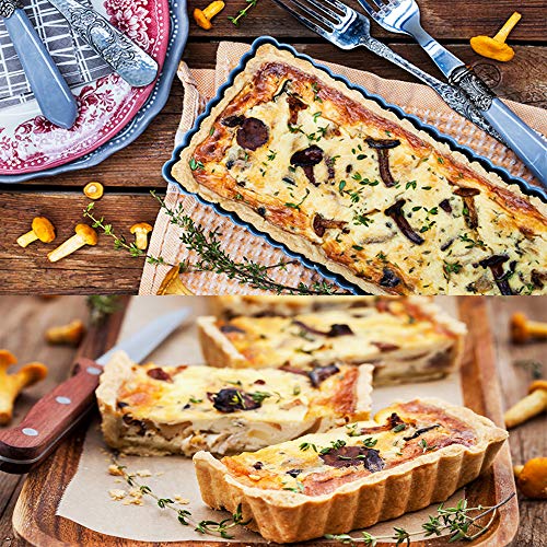 Mini Tart Pan Set of 6 Rectangular Non-Stick 4 Inch Quiche Pan Loose Removable Bottom Tart Pan for Pies, Quiche Bakeware, Cheese Cakes, Desserts - color: 4-Inch Rectangular