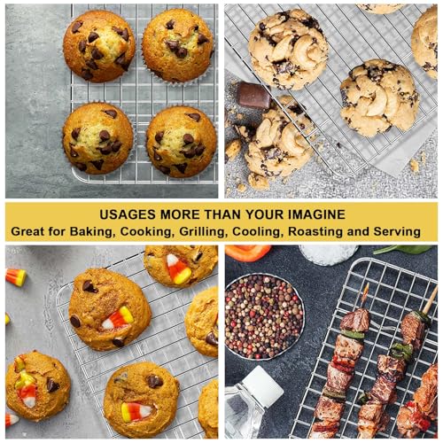 P&P CHEF 9.75 Inch Stainless Steel Cooling Baking Rack Set of 2 - size: 9.75 Inch