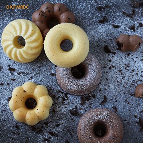 CHEFMADE Donut Pan, Nonstick 6 Cavity Pattern Doughnut Pan for Baking - style: 6 Cavity Fancy Donut