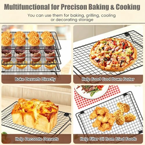 2 Pack Sourdough Cooling Rack, 17 x 11 x 3 Inch Heavy Duty Steel Cooling Racks for Sourdough, Elevated Design Stackable Tall Baking Racks, Wire Rack for Baking, Grilling Making Jerky - size: 17” x 11” x 3”-2 Pack(Elevated Design)