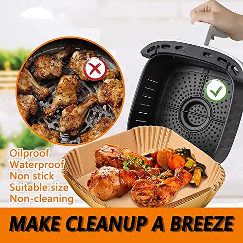 Air Fryer Liners for Instant Pot 6QT, 9 Inch Airfryer Liners Disposable, Non-stick Air Fryer Paper Liners Oil Resistant, Waterproof, Food Grade Air Fryer Parchment Paper Liners for Roasting Microwave - size: 9 Inch