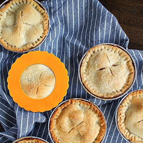 Webake Mini Pie Pan and Mini Pie Shield, 4pcs Mini Pie Tins and 4pcs Mini Silicone Pie Crust Protector