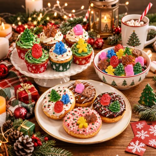 2Pcs Christmas Chocolate Molds, 84-Cavity Mini Christmas Silicone Molds - color: Blue(Christmas)