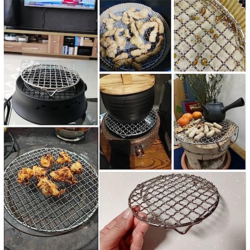 6.5 Inch Round Cooling Rack with Legs Stainless Steel Cross Wire Barbecue Grill Net for Air Fryer Instant Pot Pressure Cooker Canning - size: Dia 6.5"