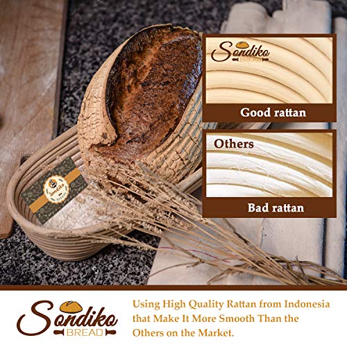 Sondiko Sourdough Proofing Basket,Handmade Sourdough Bread Baking Supplies