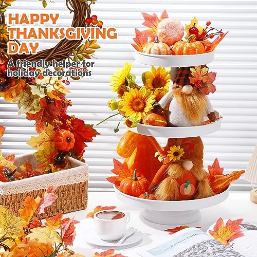 Maxdot 2 Pcs 3 Tier Cupcake Stand, Round Metal Dessert Tower,White