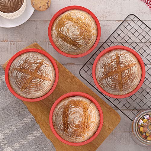 6 inch Cake Pans, 4 Pack Nonstick Silicone Small Cake Pans