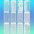 Mixed Media Art Stencils, 12 Pcs Abstract Stencils Crackle Marble Splatter Grain Bubble Background Texture Templates for Airbrush Painting Card Making Supplies, Layering Templates for DIY Crafts Paper