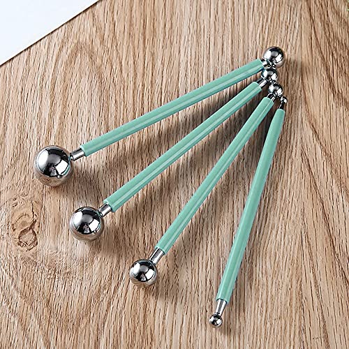 4 x Fondant Cake Decorating Clay Flower Sugarcraft Ball Model DIY Tool 8 Sizes (Green) - color: Green